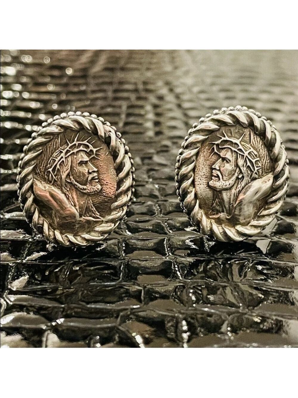 SCOTT KAY CHRIST STERLING SILVER OVAL CUFFLINKS